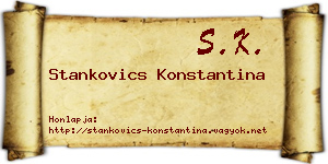 Stankovics Konstantina névjegykártya